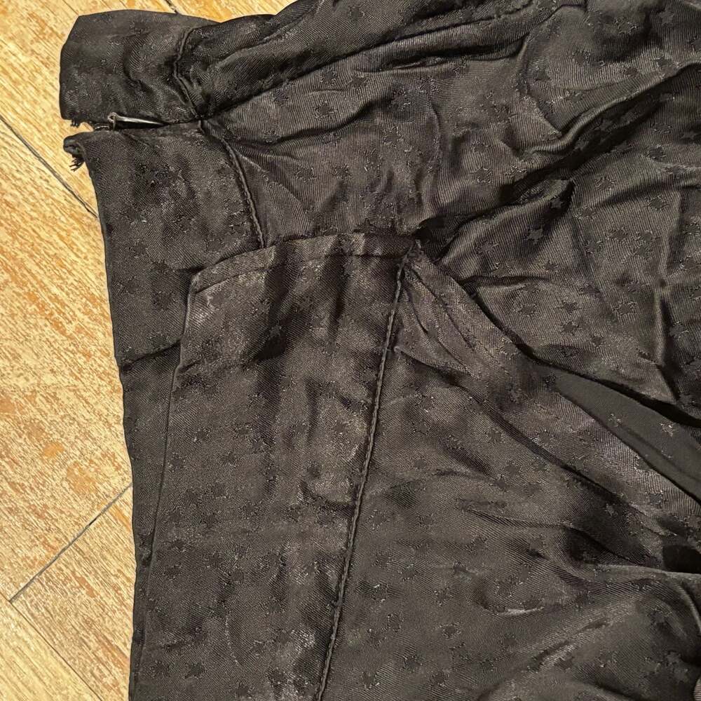 Free People Black Star Pattern Ruffle Layered Mini Skirt - Picture 3 of 8